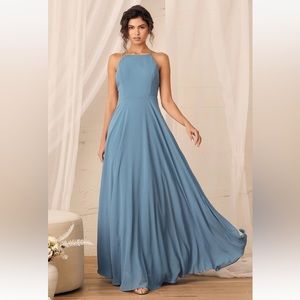 Lulu’s Mythical Kind of Love Slate Blue Maxi Dress
